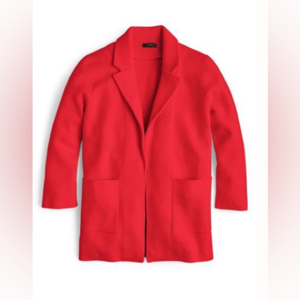 J. Crew Bold Bright Tomato Red Sweater Blazer Size Small